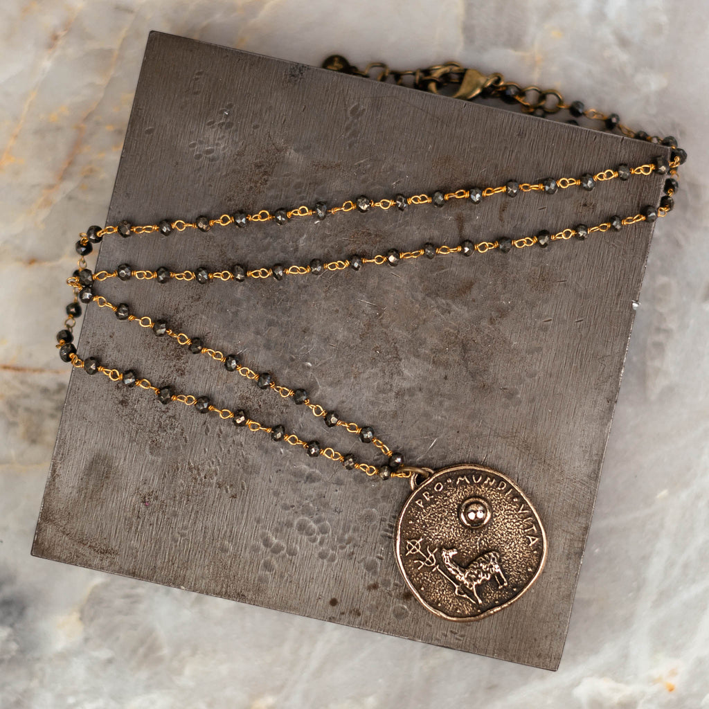 bronze medallion necklace
