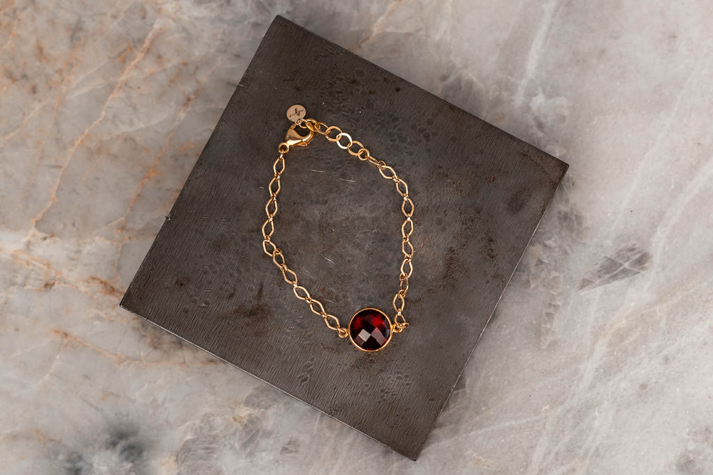 gold garnet bracelet