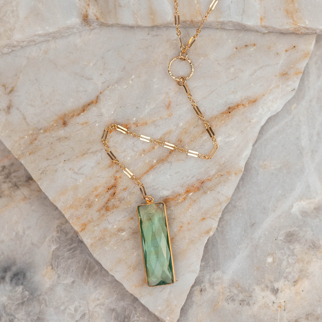 aqua quartz necklace