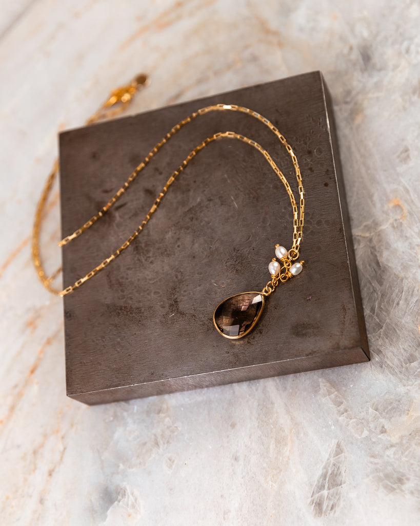 feminine gemstone necklace